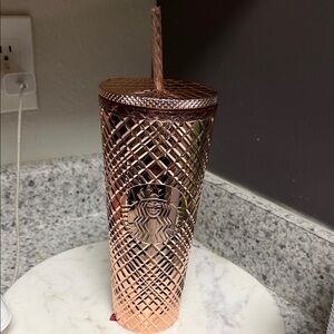 Starbucks Metallic gold Tumbler with Straw